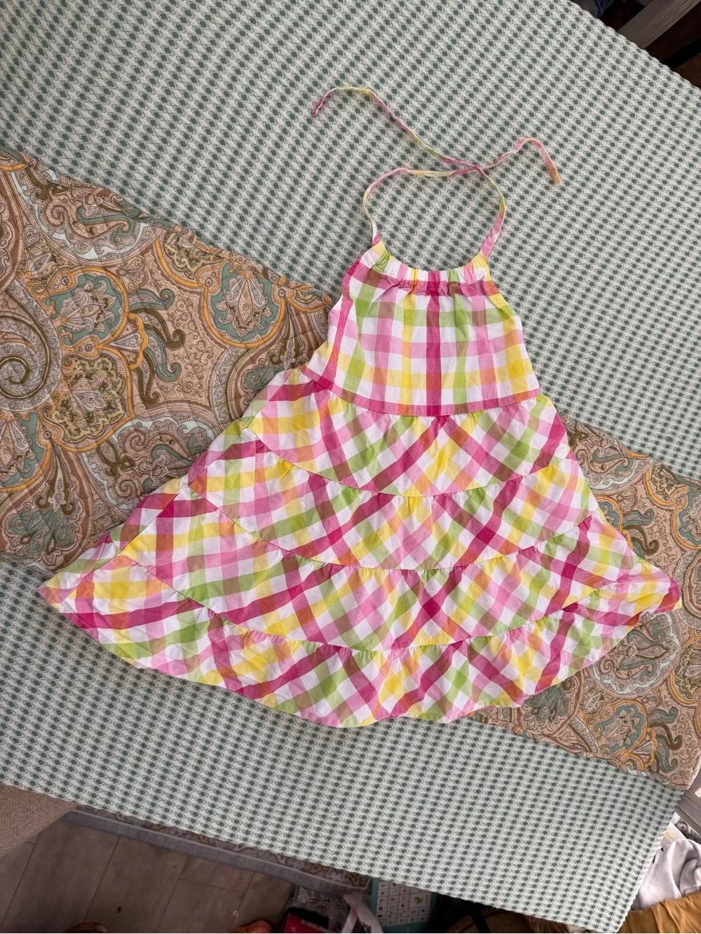 Vintage Y2K Gymboree Toddler Girl Plaid Halter Dress 3T Like new 100% cotton